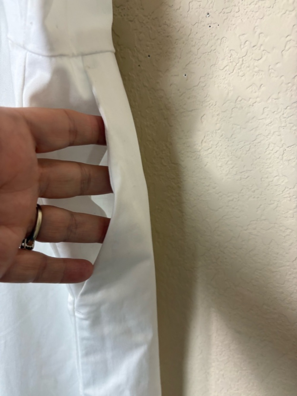Banana Republic White Sleeveless Cotton Wideleg Cotton blend Jumpsuit Size 8 - Picture 12 of 16
